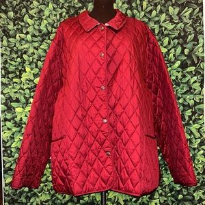 Classic PRAGUE Quilted Red & Plaid
Snap Button Up Women's SPRING Coat Sz26/28